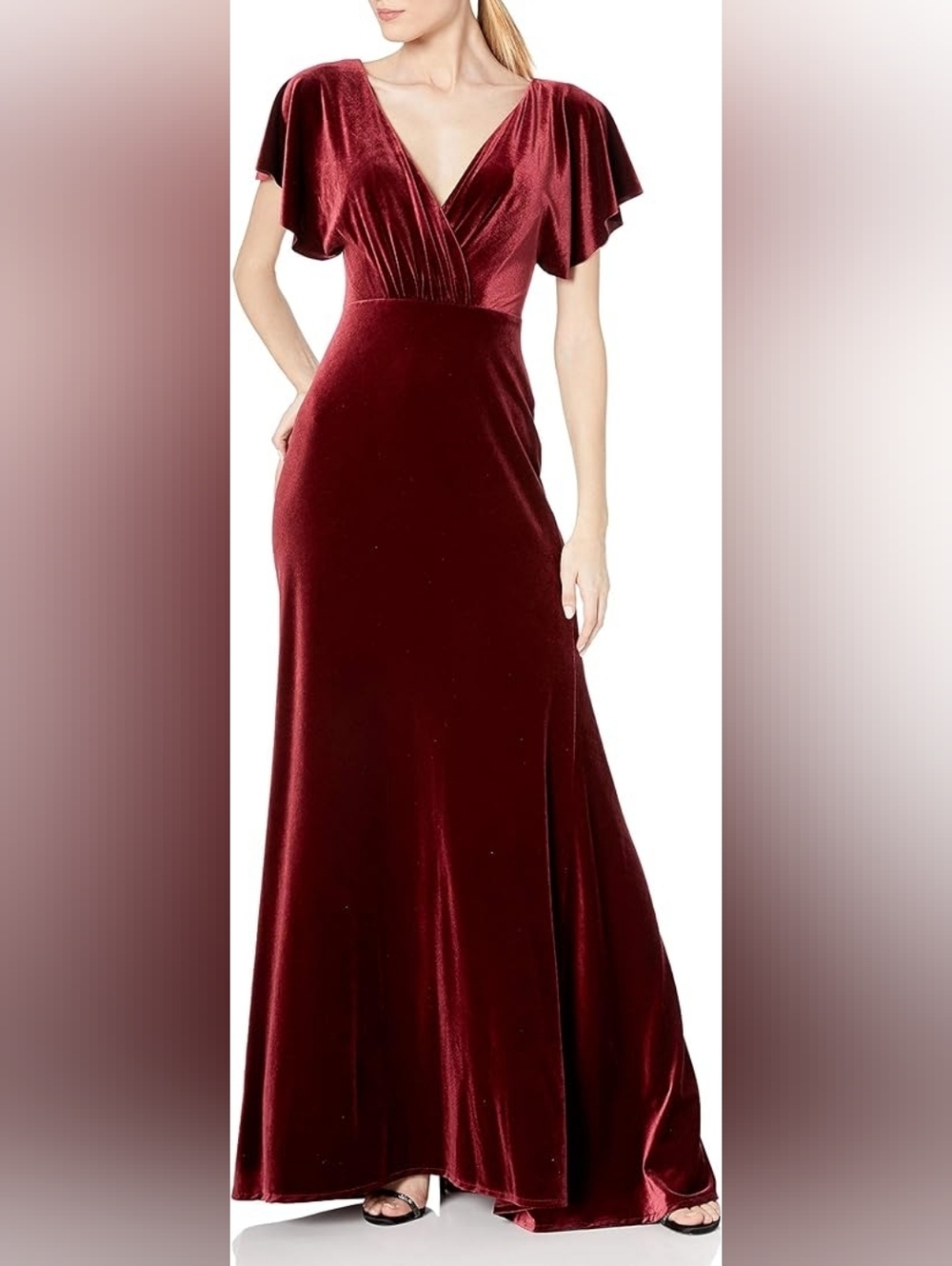 Jenny Yoo Burgundy Velvet Maxi Skirt